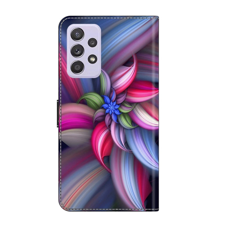 For Samsung Galaxy A52 / A52s 5G Crystal 3D Shockproof Protective Leather Phone Case(Colorful Flower) by buy2fix