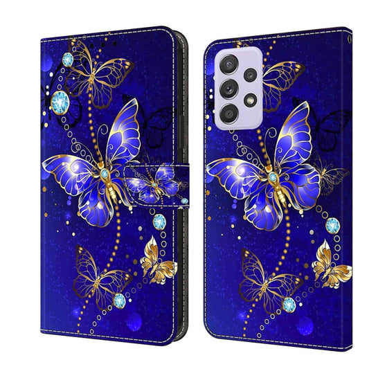 For Samsung Galaxy A52 / A52s 5G Crystal 3D Shockproof Protective Leather Phone Case(Diamond Butterfly) by buy2fix