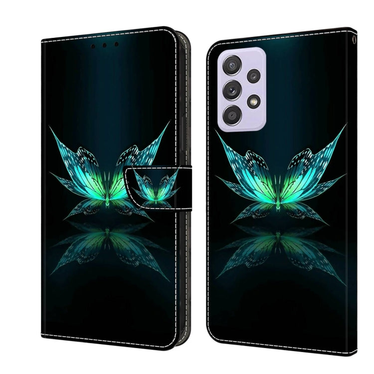 For Samsung Galaxy A53 Crystal 3D Shockproof Protective Leather Phone Case(Reflection Dutterfly) by buy2fix