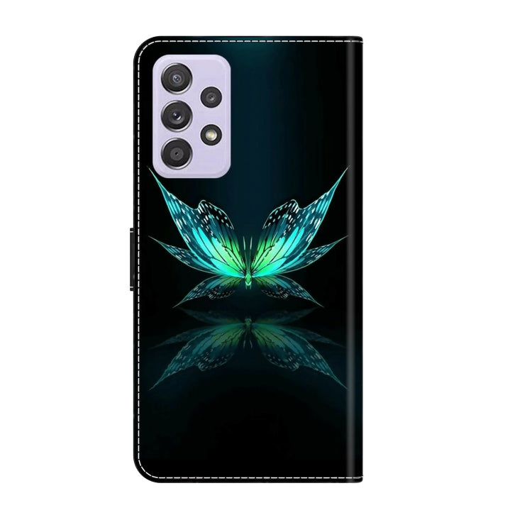 For Samsung Galaxy A53 Crystal 3D Shockproof Protective Leather Phone Case(Reflection Dutterfly) by buy2fix