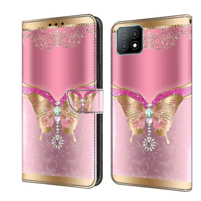 For Samsung Galaxy A53 Crystal 3D Shockproof Protective Leather Phone Case(Pink Bottom Butterfly) by buy2fix