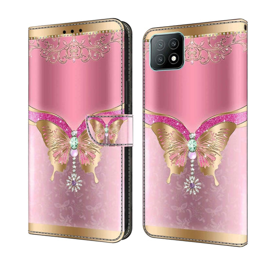 For Samsung Galaxy A53 Crystal 3D Shockproof Protective Leather Phone Case(Pink Bottom Butterfly) by buy2fix