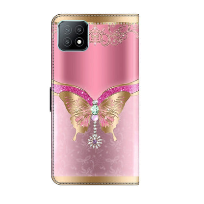 For Samsung Galaxy A53 Crystal 3D Shockproof Protective Leather Phone Case(Pink Bottom Butterfly) by buy2fix