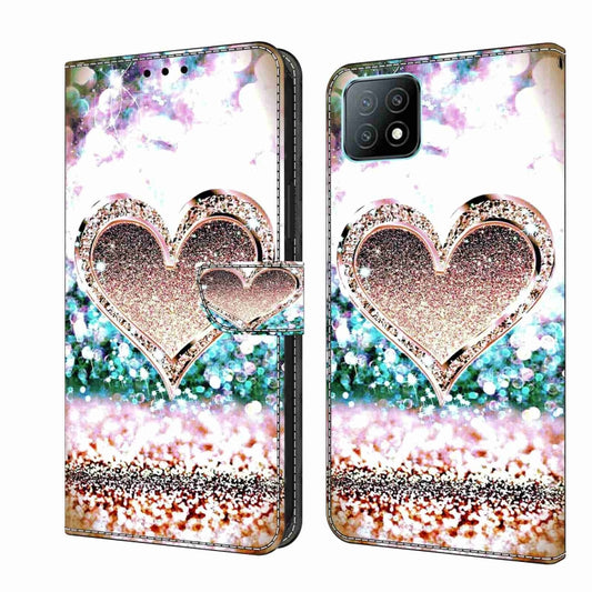 For Samsung Galaxy A53 Crystal 3D Shockproof Protective Leather Phone Case(Pink Diamond Heart) by buy2fix