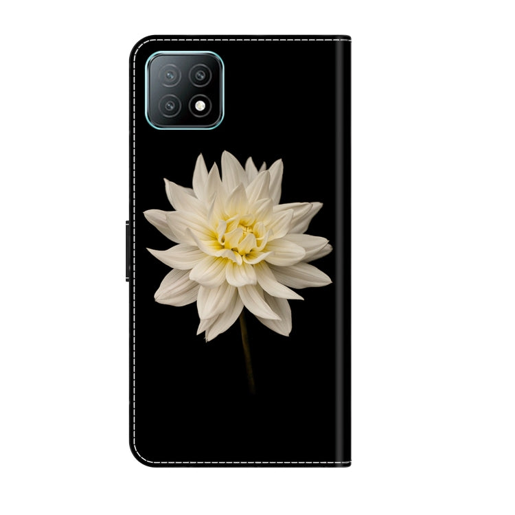For Samsung Galaxy A53 Crystal 3D Shockproof Protective Leather Phone Case(White Flower) by buy2fix