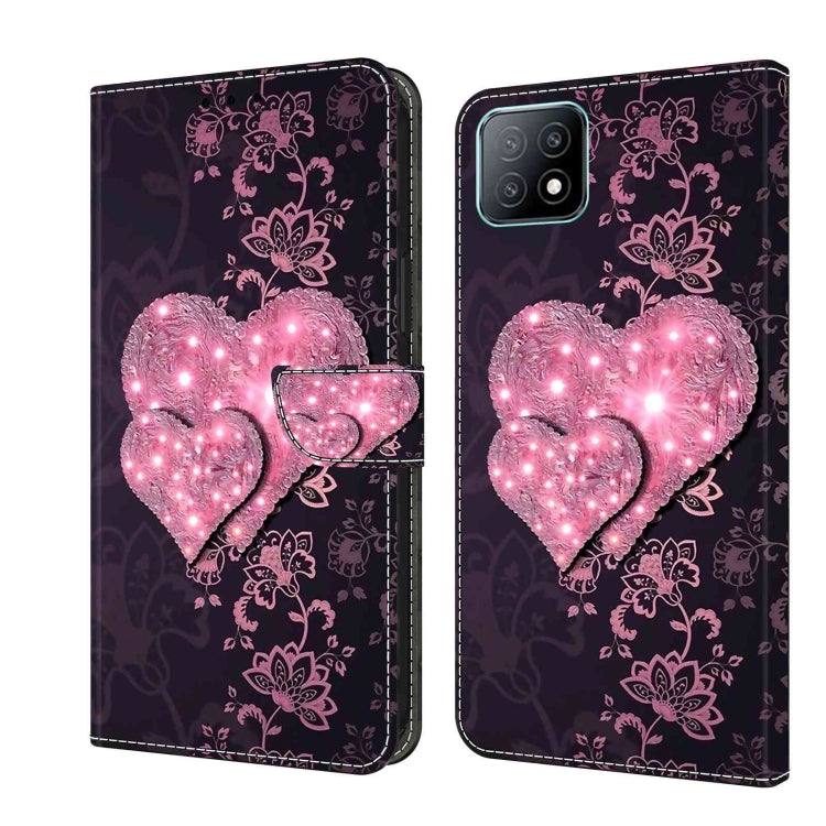 For Samsung Galaxy A53 Crystal 3D Shockproof Protective Leather Phone Case(Lace Love) by buy2fix