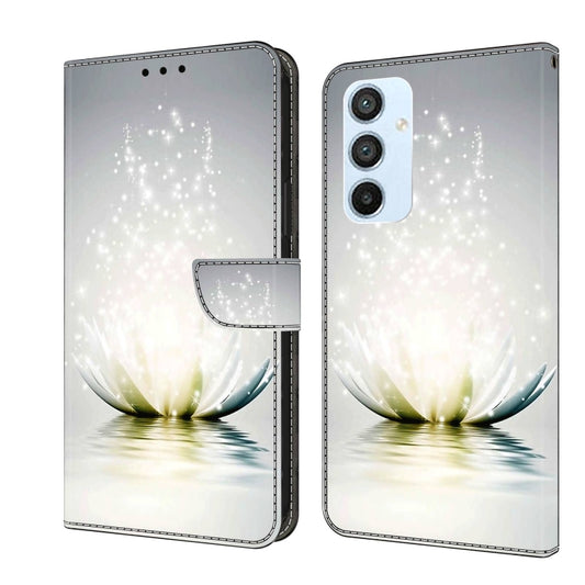 For Samsung Galaxy A54 5G Crystal 3D Shockproof Protective Leather Phone Case(Light Lotus) by buy2fix
