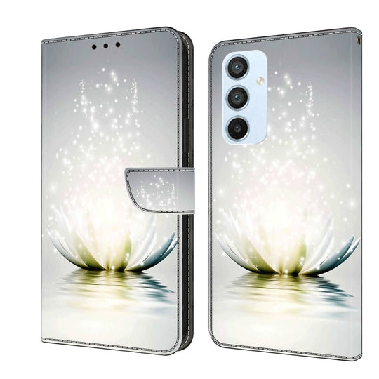 For Samsung Galaxy A54 5G Crystal 3D Shockproof Protective Leather Phone Case(Light Lotus)