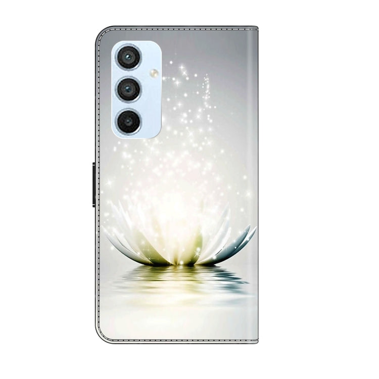 For Samsung Galaxy A54 5G Crystal 3D Shockproof Protective Leather Phone Case(Light Lotus) by buy2fix
