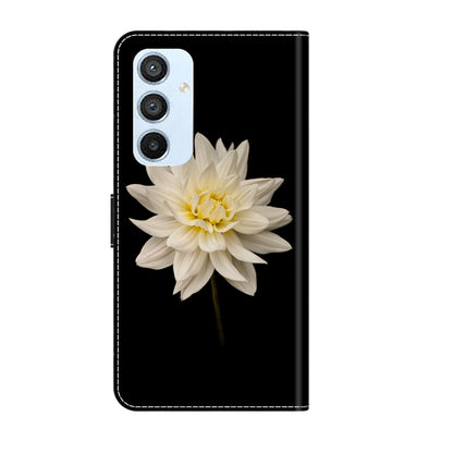 For Samsung Galaxy A54 5G Crystal 3D Shockproof Protective Leather Phone Case(White Flower) by buy2fix