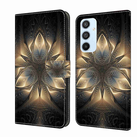 For Samsung Galaxy A54 5G Crystal 3D Shockproof Protective Leather Phone Case(Luminous Building)