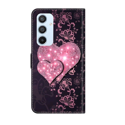 For Samsung Galaxy A54 5G Crystal 3D Shockproof Protective Leather Phone Case(Lace Love) by buy2fix