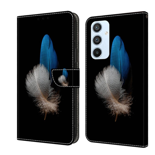 For Samsung Galaxy A54 5G Crystal 3D Shockproof Protective Leather Phone Case(Two Branches)