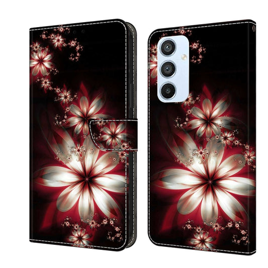 For Samsung Galaxy A54 5G Crystal 3D Shockproof Protective Leather Phone Case(Fantastic Flower) by buy2fix