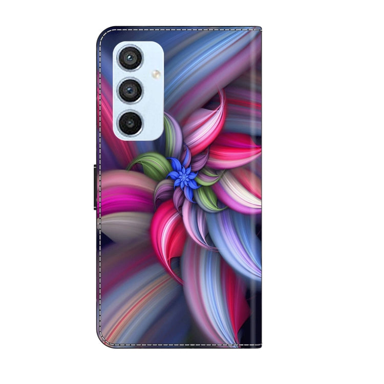 For Samsung Galaxy A54 5G Crystal 3D Shockproof Protective Leather Phone Case(Colorful Flower) by buy2fix