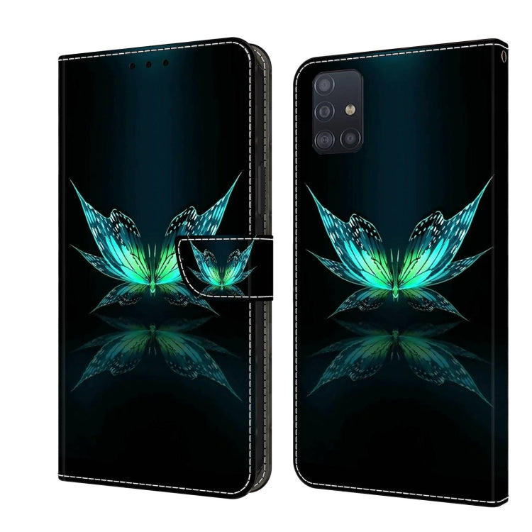 For Samsung Galaxy A71 4G Crystal 3D Shockproof Protective Leather Phone Case(Reflection Dutterfly) by buy2fix