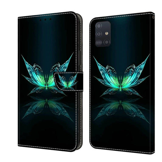 For Samsung Galaxy A71 4G Crystal 3D Shockproof Protective Leather Phone Case(Reflection Dutterfly) by buy2fix