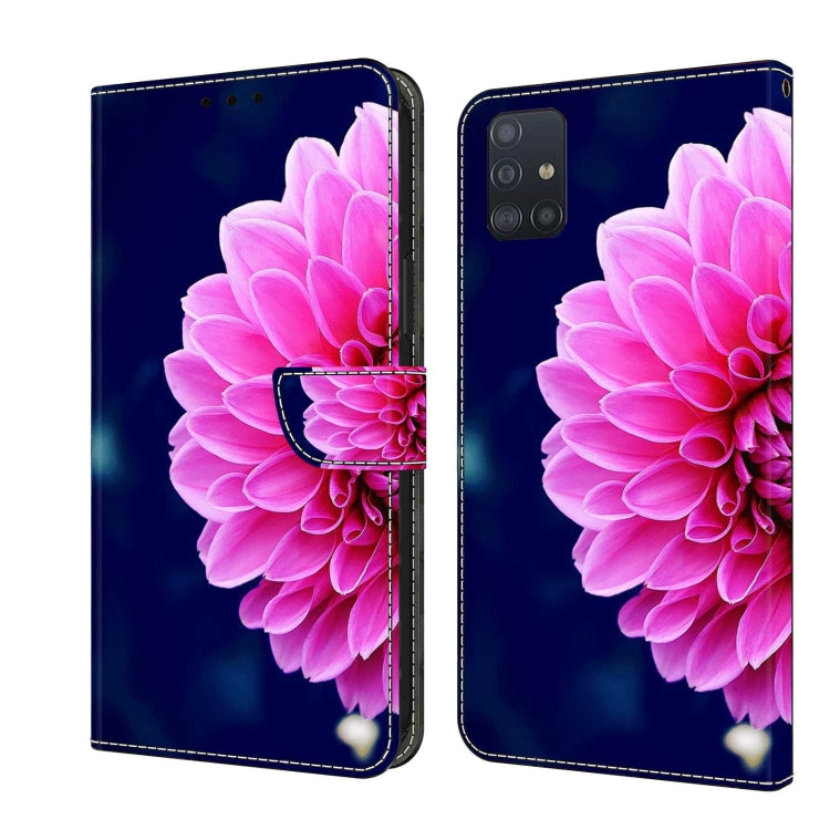 For Samsung Galaxy A71 4G Crystal 3D Shockproof Protective Leather Phone Case(Pink Petals) by buy2fix