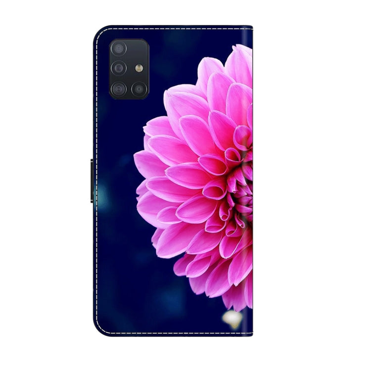 For Samsung Galaxy A71 4G Crystal 3D Shockproof Protective Leather Phone Case(Pink Petals) by buy2fix