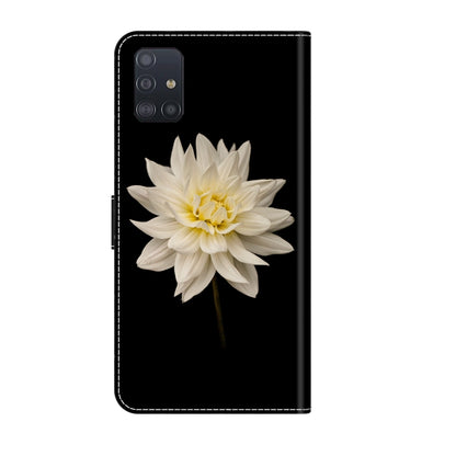 For Samsung Galaxy A71 4G Crystal 3D Shockproof Protective Leather Phone Case(White Flower) by buy2fix