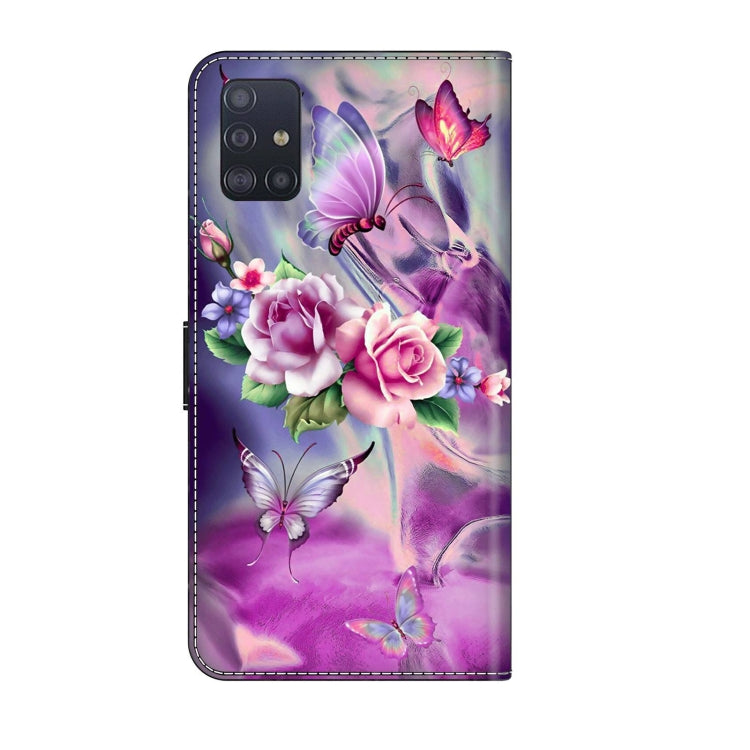 For Samsung Galaxy A71 4G Crystal 3D Shockproof Protective Leather Phone Case(Butterfly) by buy2fix