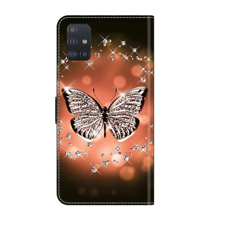 For Samsung Galaxy A71 4G Crystal 3D Shockproof Protective Leather Phone Case(Crystal Butterfly) by buy2fix