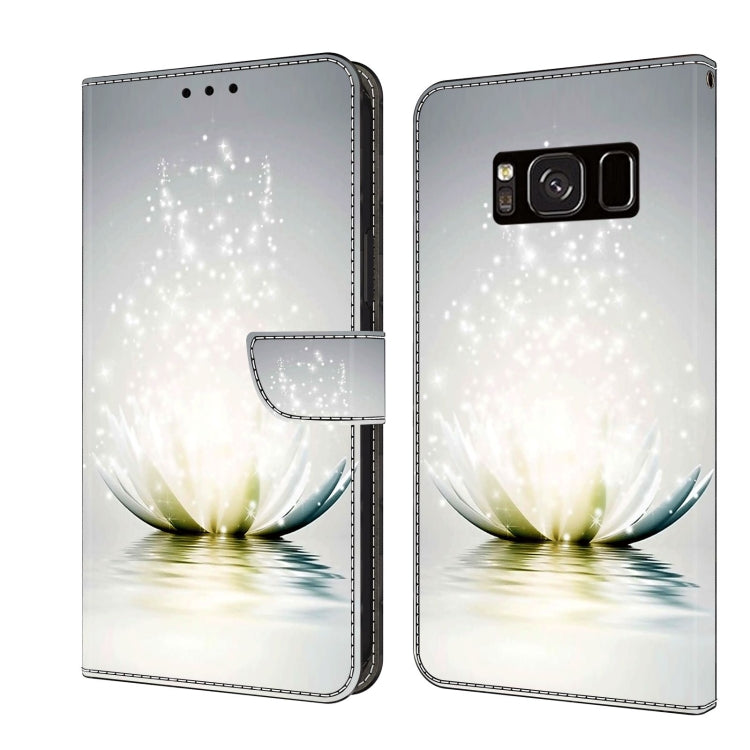 For Samsung Galaxy S8 Crystal 3D Shockproof Protective Leather Phone Case(Light Lotus) by buy2fix