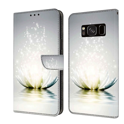 For Samsung Galaxy S8 Crystal 3D Shockproof Protective Leather Phone Case(Light Lotus) by buy2fix
