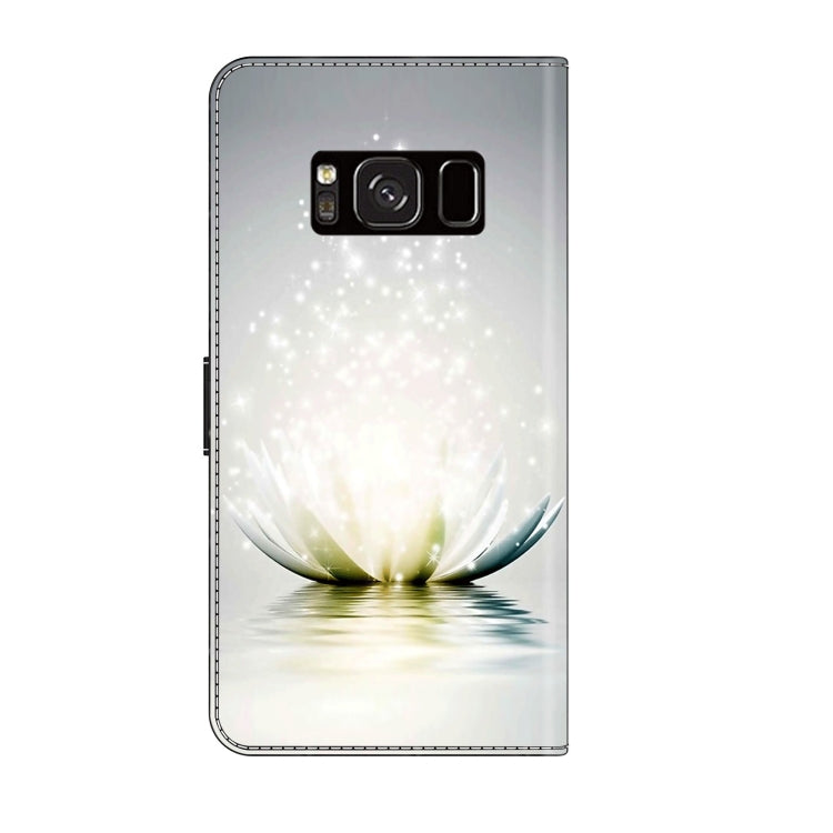For Samsung Galaxy S8 Crystal 3D Shockproof Protective Leather Phone Case(Light Lotus) by buy2fix
