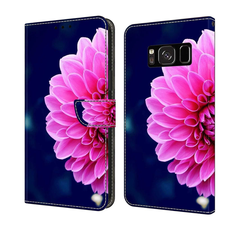 For Samsung Galaxy S8 Crystal 3D Shockproof Protective Leather Phone Case(Pink Petals) by buy2fix