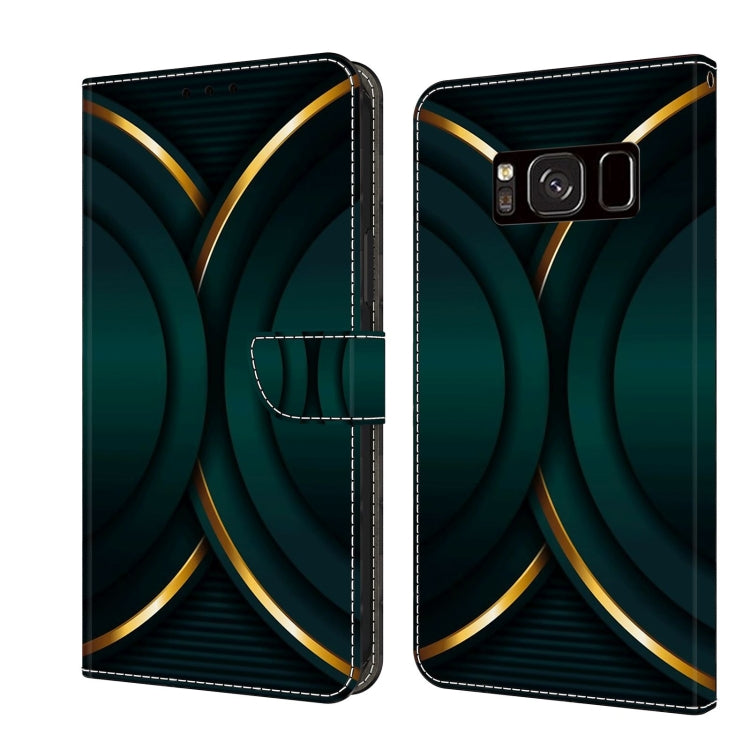 For Samsung Galaxy S8 Crystal 3D Shockproof Protective Leather Phone Case(Gold Outline) by buy2fix