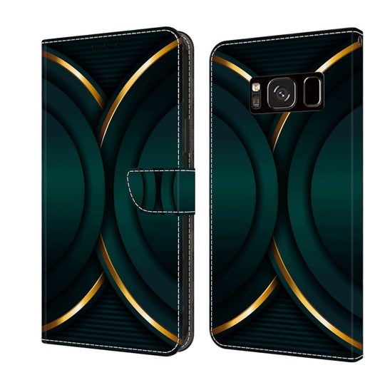 For Samsung Galaxy S8 Crystal 3D Shockproof Protective Leather Phone Case(Gold Outline) by buy2fix