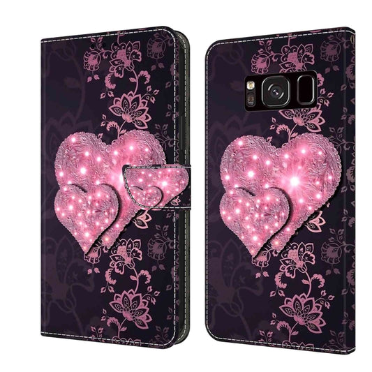 For Samsung Galaxy S8 Crystal 3D Shockproof Protective Leather Phone Case(Lace Love) by buy2fix