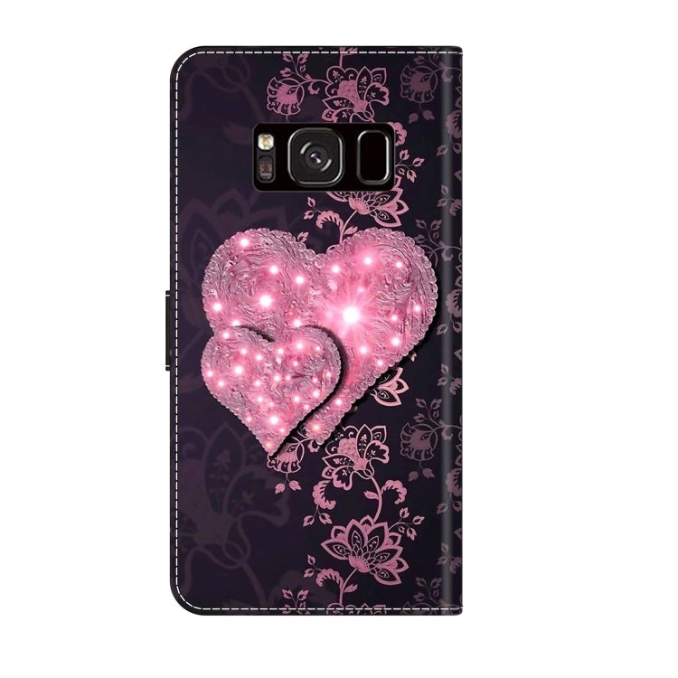For Samsung Galaxy S8 Crystal 3D Shockproof Protective Leather Phone Case(Lace Love) by buy2fix