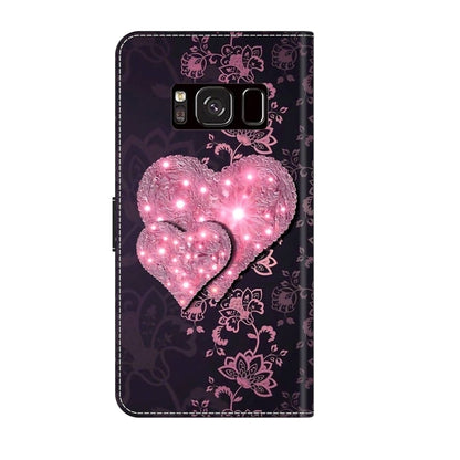 For Samsung Galaxy S8 Crystal 3D Shockproof Protective Leather Phone Case(Lace Love) by buy2fix