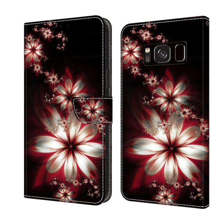 For Samsung Galaxy S8 Crystal 3D Shockproof Protective Leather Phone Case(Fantastic Flower) by buy2fix