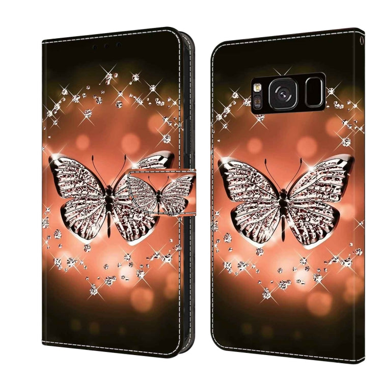 For Samsung Galaxy S8 Crystal 3D Shockproof Protective Leather Phone Case(Crystal Butterfly) by buy2fix