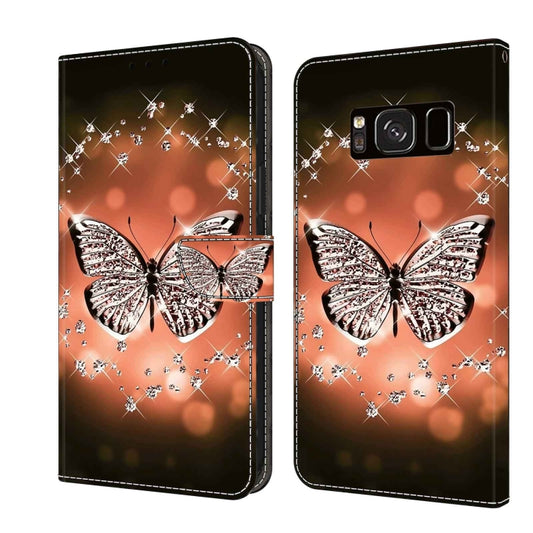 For Samsung Galaxy S8 Crystal 3D Shockproof Protective Leather Phone Case(Crystal Butterfly) by buy2fix