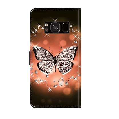 For Samsung Galaxy S8 Crystal 3D Shockproof Protective Leather Phone Case(Crystal Butterfly) by buy2fix