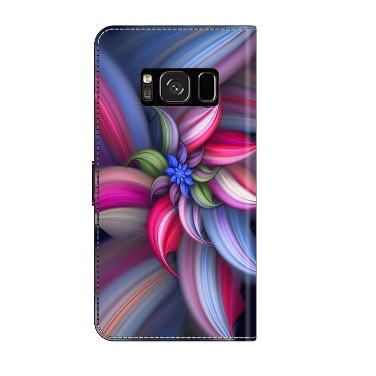 For Samsung Galaxy S8 Crystal 3D Shockproof Protective Leather Phone Case(Colorful Flower) by buy2fix