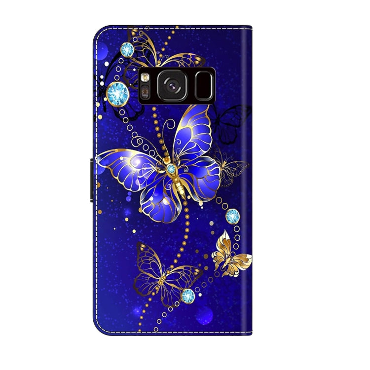 For Samsung Galaxy S8 Crystal 3D Shockproof Protective Leather Phone Case(Diamond Butterfly) by buy2fix