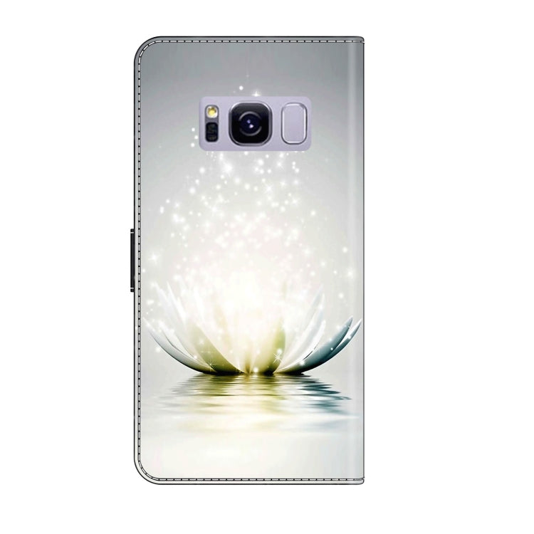 For Samsung Galaxy S8+ Crystal 3D Shockproof Protective Leather Phone Case(Light Lotus) by buy2fix