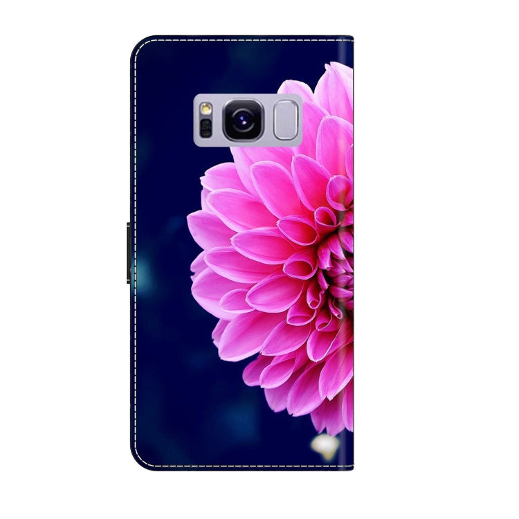 For Samsung Galaxy S8+ Crystal 3D Shockproof Protective Leather Phone Case(Pink Petals) by buy2fix