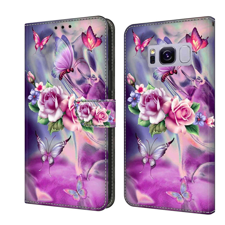 For Samsung Galaxy S8+ Crystal 3D Shockproof Protective Leather Phone Case(Butterfly) by buy2fix