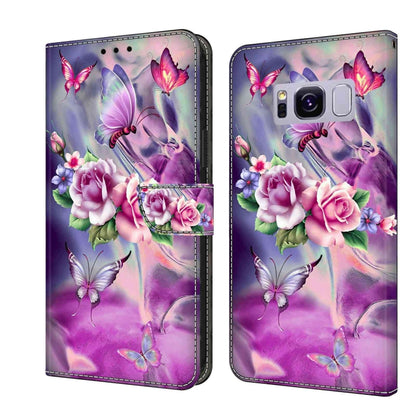 For Samsung Galaxy S8+ Crystal 3D Shockproof Protective Leather Phone Case(Butterfly) by buy2fix