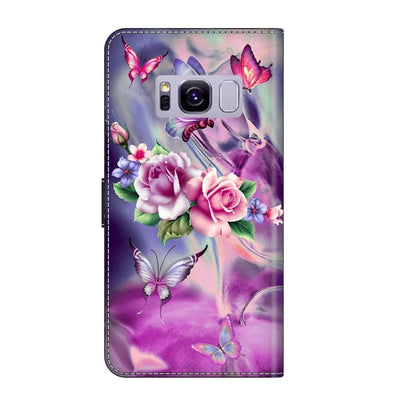 For Samsung Galaxy S8+ Crystal 3D Shockproof Protective Leather Phone Case(Butterfly) by buy2fix