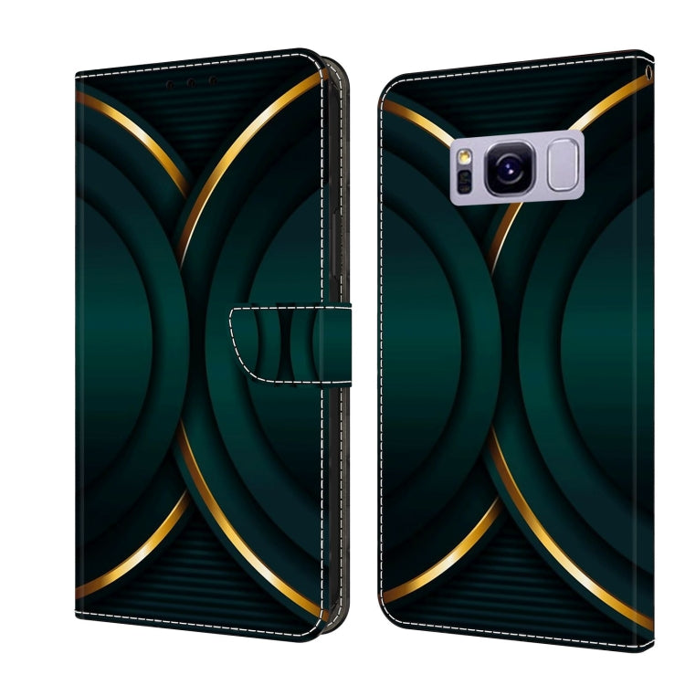 For Samsung Galaxy S8+ Crystal 3D Shockproof Protective Leather Phone Case(Gold Outline) by buy2fix