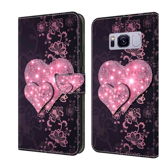 For Samsung Galaxy S8+ Crystal 3D Shockproof Protective Leather Phone Case(Lace Love) by buy2fix