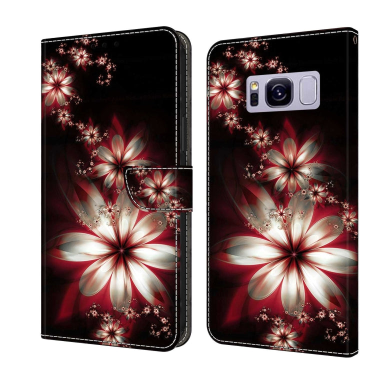 For Samsung Galaxy S8+ Crystal 3D Shockproof Protective Leather Phone Case(Fantastic Flower) by buy2fix