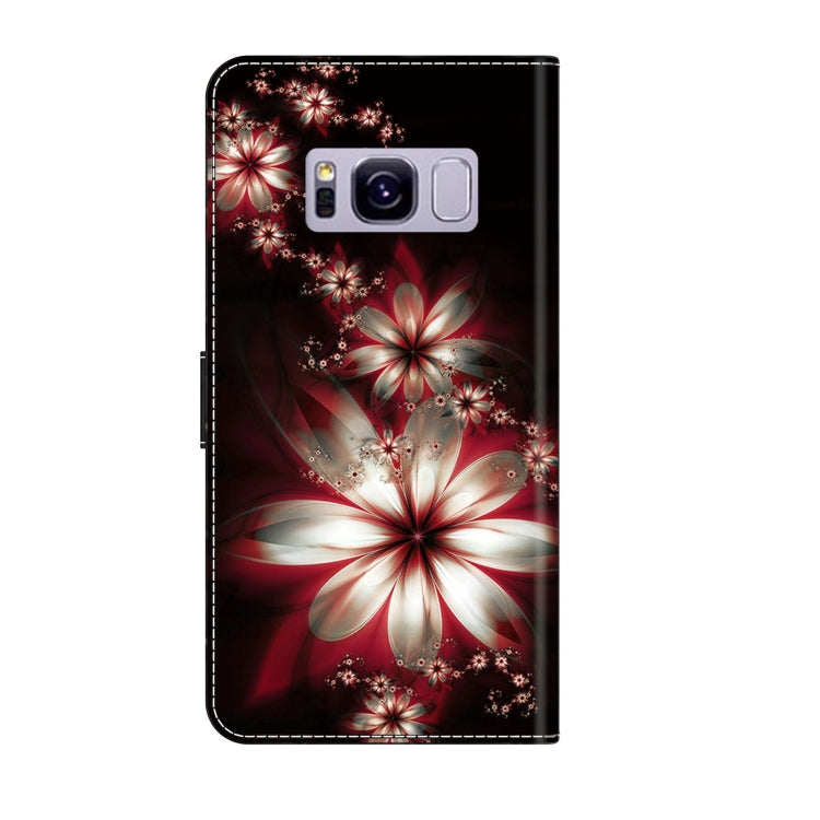 For Samsung Galaxy S8+ Crystal 3D Shockproof Protective Leather Phone Case(Fantastic Flower) by buy2fix